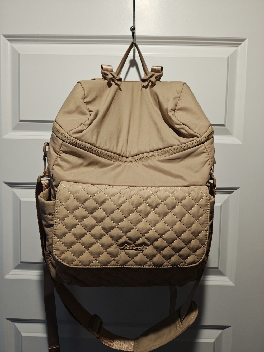 Beige Quilted Diaper bag - LOVEVOOK